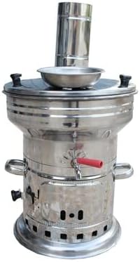 7LT Single Faucet Stainless Samovar with Wood