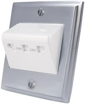 Shaver Socket - Single Size - Satin Matt Chrome Victorian - White Insert - Dual Voltage 115V/ 230V