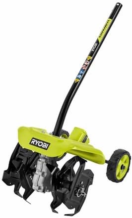 RYOBI Expand It Universal Tiller Attachment, Cultivator for String Trimmer, 8 inch, 4 Steel Tines