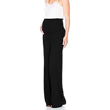My Bump Women's Maternity Casual Bohemian Damask Palazzo Pants W/Tummy Control