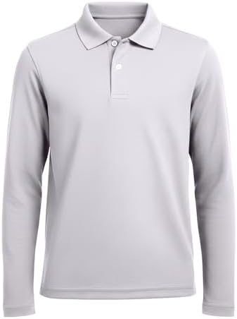 INGEAR Boys Golf Polo Long Short Sleeve Shirts Performance Active Wear Polo for Tennis Boys School Uniform Shirts