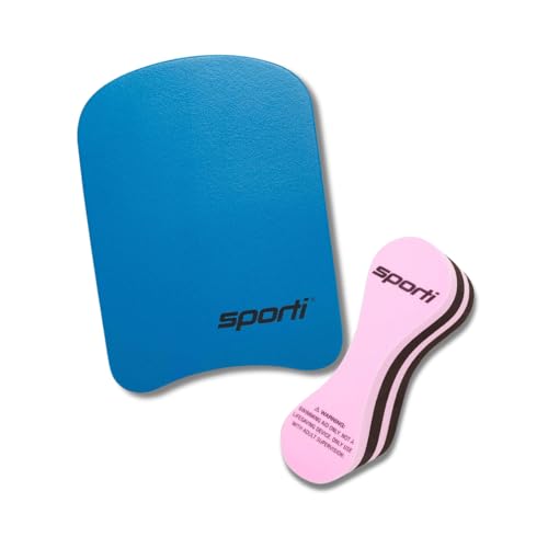 Sporti Junior Kickboard & Pink Pull Buoy Set: Fun & Effective Tool for Young Swimmers Strength & Technique