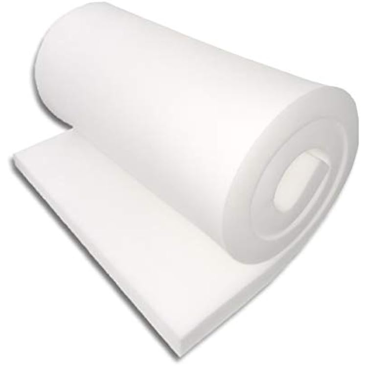 FoamTouch Upholstery Foam Cushion High Density 2 Height x 24 Width x 84 Length Made in USA, White