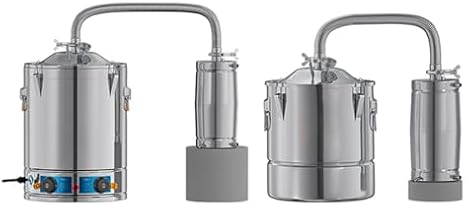 Electric Moonshine Still - Compact Distiller with Adjustable Steam Pipe & Dual Tap, 304 Stainless Steel Fermentation & Distillation Kit, Electric Heating 15.4 Gal