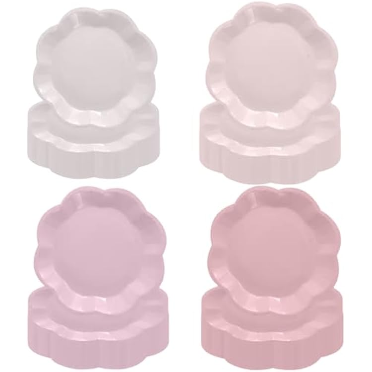 40PCS Scalloped Disposable Paper Plates, Cake Dessert Party Plates Decorations for Baby Shower, Wedding,Bridal Shower Birthday Party Supplies, Pink