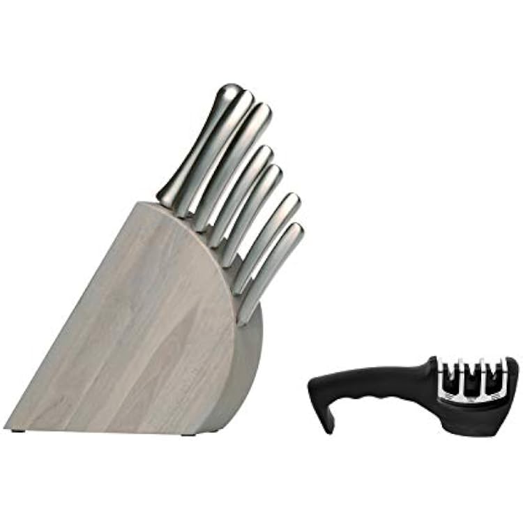 BergHOFF Concavo 8Pc Cutlery Set with Sharpener Hand-sharped Blade Anti-skid Base