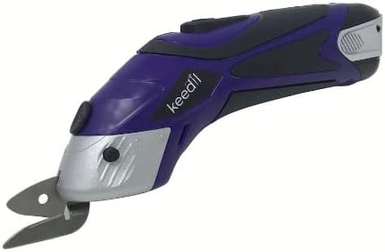 Cordless Electric Scissors Cutting Tools w/ 2 Blades for Fabric, Sewing, Paper, Cardboard, Crafts, Leather, Cloth & Shears Royal Purple