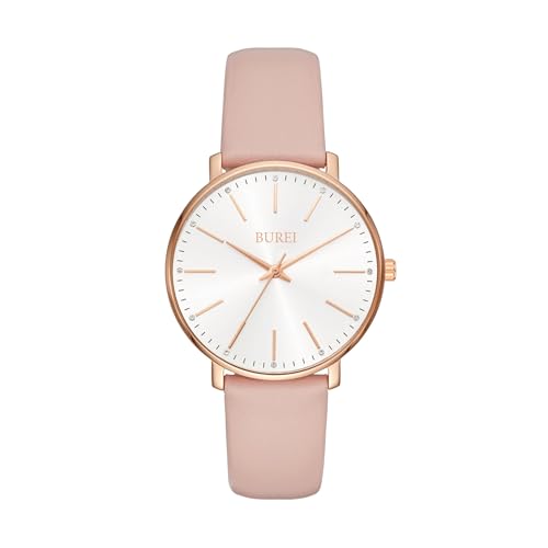 BUREI Women Wrist Watches Large Face Fashion Minimalist Analog Leather Quartz Waterproof Watches for Women, Mothers Day Gifts for Mom