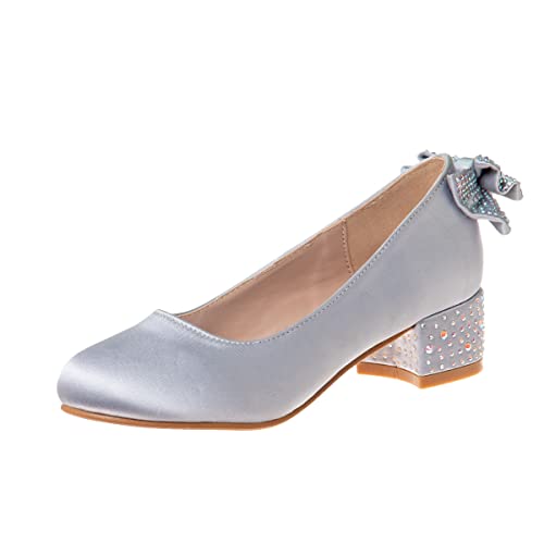 Badgley Mischka Heel Dress Pumps Closed Toe Rhinestone Shoes for Girl Kids SilverGoldWhiteBlack Little Kid - Big Kid