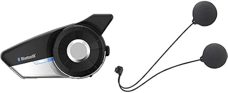 Sena 20S EVO Motorcycle Bluetooth Headset Communication System with HD Speakers (Single Pack) and Slim Speakers for 20S, 20S EVO, 30K Models, Black
