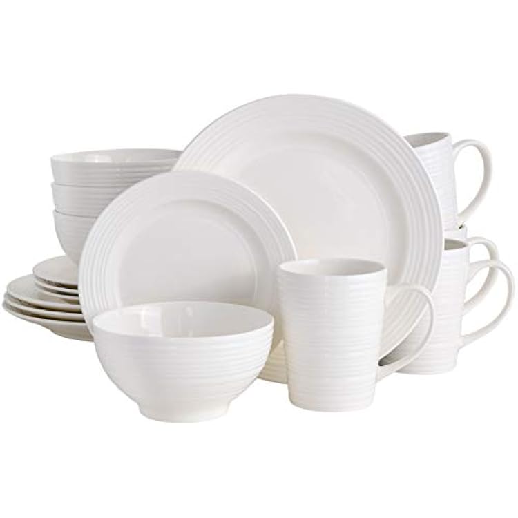 Gibson - 102504.16RM Gibson Home Amelia Court 16 Piece Dinnerware Set, White