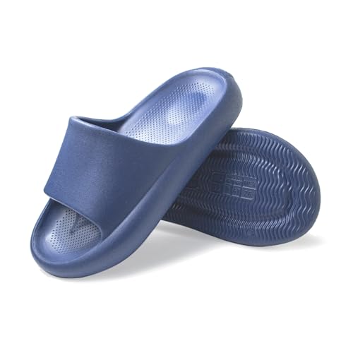 Men s Pillow Slippers - Ultra-Soft Shower Shoes, Anti-Slip Bathroom Sandals, Quick-Drying Easy to Clean Slides for Indoor & Outdoor Use, Bathroom, Bedroom, or Pool.