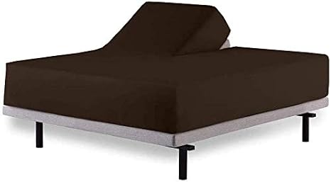 Split Head Flex Sheet Set-Split Top King Sheets Sets for Adjustable Bed Sheets - 4 PCs 100% Cotton Sheets-Sleep Number Flex Sheets- Upto 18" Deep- 39" Split from Top (King-39 Split), Chocolate
