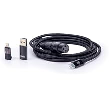 Sontronics XLR to USB-C Type Cable with Smartphone and USB-A Type Connectors, Black