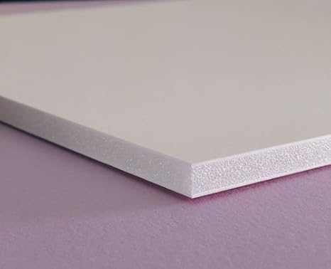 Celtec Expanded PVC Sheet, Satin Smooth Finish, 3mm Thick, 24" Length x 24" Width, White