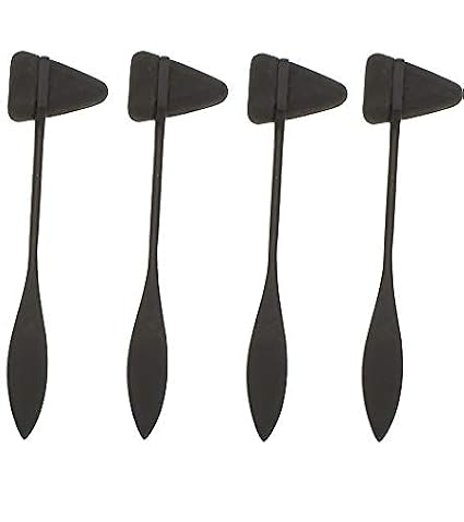 SurgicalOnline Set of 4 Taylor Tomahawk Percussion Reflex Hammers for Neurological Examination (Black)