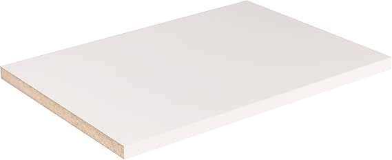 White Cabinet Shelves, Melamine 1/2'' Thick, Custom, Cut to Size. (5' Depth x 8'' Length)