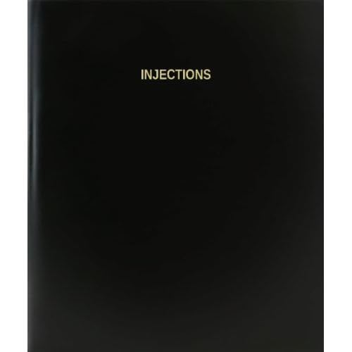 BookFactory Injections Log BookJournalLogbook - 120 Page, 8.5x11, Black Hardbound XLog-120-7CS-A-L-BlackInjections Log Book