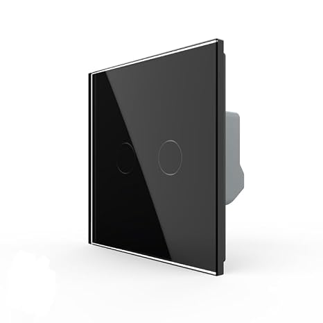 LIVOLO Zigbee Smart Touch Wall Light Switch, 2 Gang, App Control with Alexa and Google Assistant, No Neutral Wire Required (Black) Need LIVOLO hub