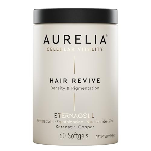 AURELIA Hair Revive | Advanced Cellular Anti-Aging Supplement | Support Hair Growth & Fuller, Healthier Hair | with Zinc, Resveratrol, Niacinamide, Ergothioneine, Keranat & Cooper