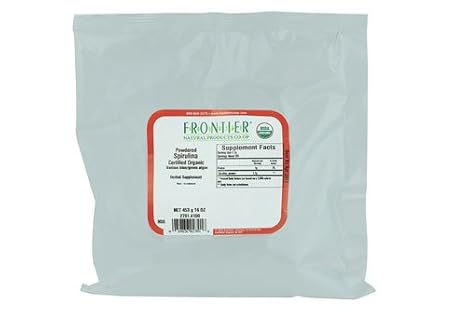 Frontier Natural Products Organic Powdered Spirulina -- 16 oz - 2pc