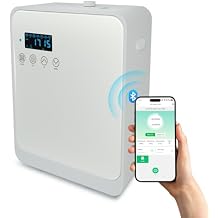 Waterless Essential Oil Diffuser 2000 Sq Ft, Cold Air Oil Scent Diffusers with Timer 250ml, Bluetooth App Control Aromatherapy Diffuser Machine for Home, Office, Hotel (White)