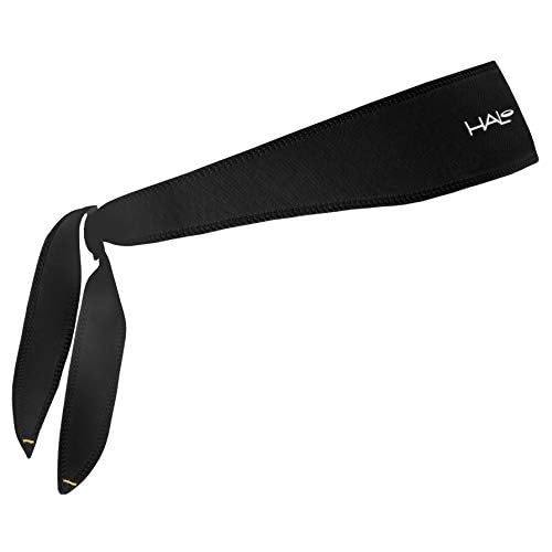 Halo Headband Halo I- Custom Fit- Tie Sweatband for Men and Women, No Slip With Moisture Wicking Dryline Fabric, Black