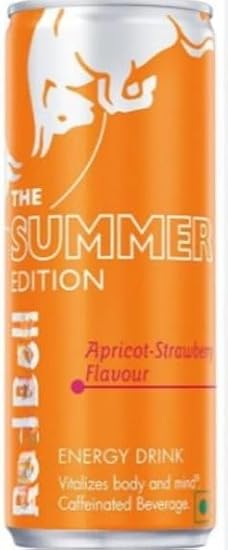 Energy Drink The Summer Edition - Apricot-Strawberry Flavour 250ml (Pack of 36) “Charge Your Life, One Sip at a Time” For All Occasions