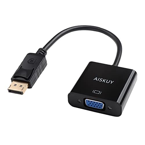 Displayport to VGA Adapter, Display Port DP Male to VGA Female Converter for Computer Desktop Laptop Projector Monitor HDTV