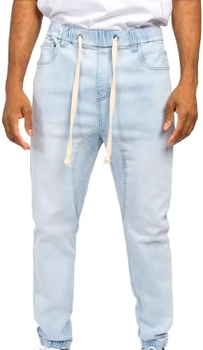 VICTORIOUS Men's Drop Crotch Joggers Denim Jean Pants