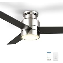 SMAAIR 52inch Smart Ceiling Fans with Lights, Ceiling Fans with LED Lights and Wall/APP/Voice Control via Google Assistant, Alexa and Siri Shortcut, Reversible, Indoor Ceiling Fan for Bedroom,Silver