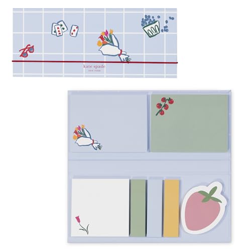 Kate Spade New York Padfolio with 7 Sticky Note Pads, Studying Essentials Set Includes Cute Sticky Notes with 75 Sheets Per Notepad