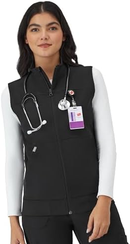 Hanes Womens Comfort Fit Scrubs Healthcare Vest, Moisture-Wicking Stretch Scrubs Vest for Women