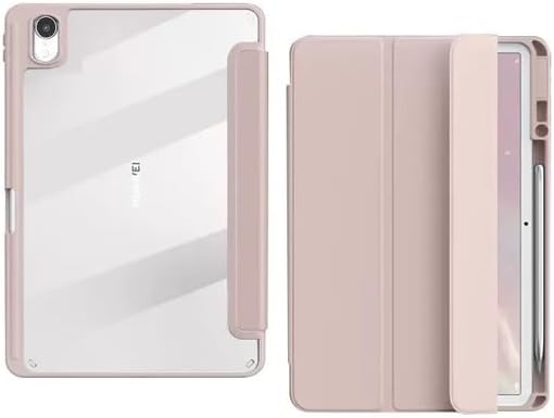 Slim Transparent Back Case Cover for Huawei MatePad 11.5 (2023) Tablet Models: BTK-W00, BTK-W09 with S-Pen Stand Shock Proof Auto Activation/Sleep (Pink)