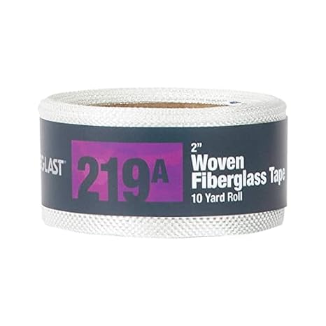 Fibre Glast Fiberglass Cloth Tape, 2in Wide Premium Plain Weave Glass Fiber Mesh Roll with Finished Edges Marine Repair, Reinforcement, Sleeve, Pipe & Tank Winding 10 Oz, 10 Yards, Made in USA