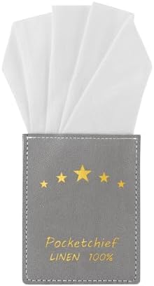 Pre-Folded White Silk Pocket Squares for Men, Handkerchief Accessories Pocket Square Holder for Mens Suit, Jacket