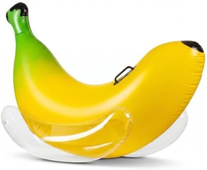 Vaygway Ride-on Inflatable Banana Pool Float- 1-2 Person Yellow Swimming Pool Fun Banana Float- Pool and Beach Activities- Party Decoration