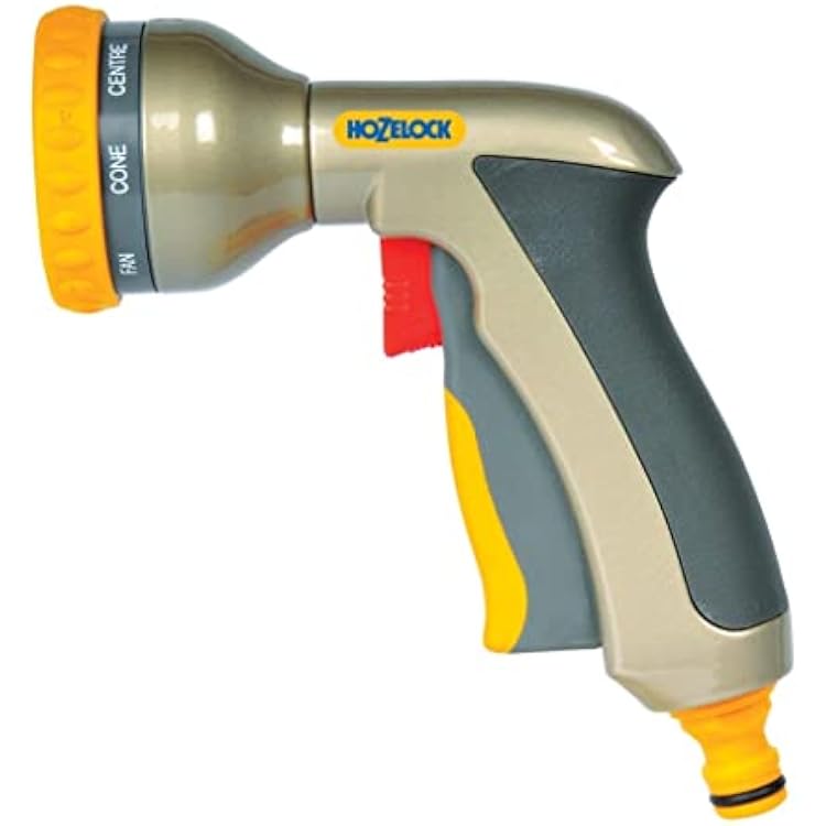 HOZELOCK - Multi-Jet Spray Gun Plus : Ergonomic, Extremely Compact Metal Multi-task Gun for Ease of Use, Lockable: 9 Spray Patterns [2691P6001]