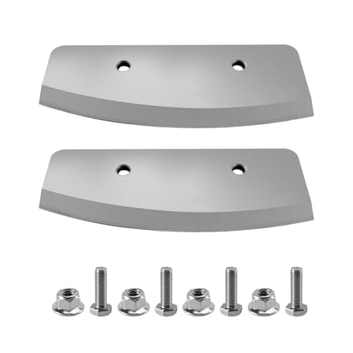 8 Inch Hand Ice Auger Flat Blades Compatible with Eskimo Strikemaster HT & Nordic, Heavy Duty Straight Drill Ice Fishing Auger Blades with Bolts and Nuts, 2 Pack