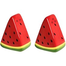 Ceramic Salt and Pepper Shaker Set, Watermelon Shape Pepper Shakers