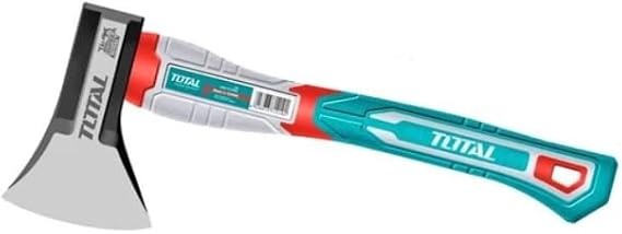 TOTAL - Fiberglas saplı balta, karbon çelik bıçak, rahat sap ve hassas kesim, ev işleri, kamp ve bahçe işleri için, ağırlık: 800 g