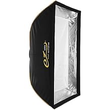 Glow EZ Lock 31x47" Quick Strip Rectangular Bowens Mount Softbox Lighting Kit with External, Internal Diffusers, Deflector Disk and Grid, Folding Softbox for Studio Lighting