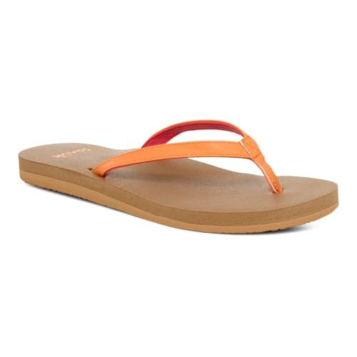Sanuk Yoga Joy Womens Flip Flops | Yoga Mat Footbed | Sandals for Women | Womens Yoga Sandals | Womens Beach Sandals