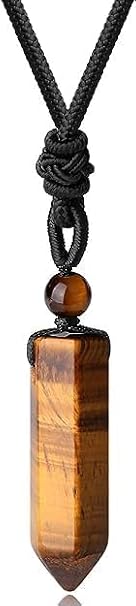 Crystal Pendant - Healing Necklaces for Men & Women - Energy Protection Gemstone - Adjustable Cord Handcrafted Crystal Jewellery for Positive Energy