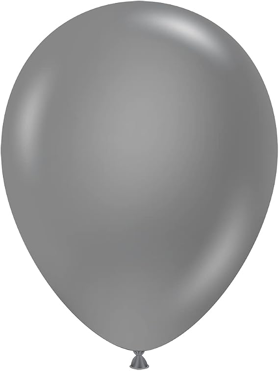 Tuf-Tex 15032 Silver Latex Party Balloons, 5", Silver, Pack of 50