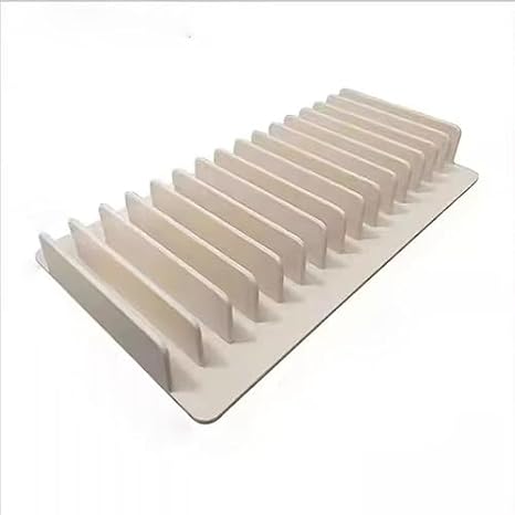 Wooden Tile Sample Display Stand, Slotted Storage Rack for Floor and Building Material Samples, Exhibition Hall Organizer