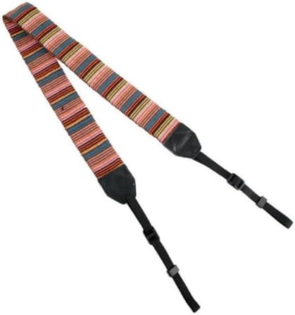 RCS15 Renkli Kamera Askısı, Renkli Şifreli Çizgili Dokuma, 62cm Uzunluk, 3,9cm Genişlik