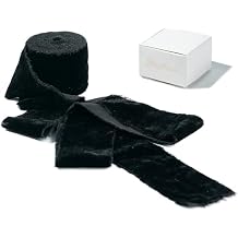 MAYREEL 2 Inch Black Velvet Ribbon Hand Torn Ribbon Silk Frayed Edge for Bridal Bouquets Invitations Wedding Vow Books Gift Baskets Hair Bows 3 Yards