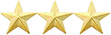 First Class Three Star Rank Collar Lapel Pin Insignia (Pair)