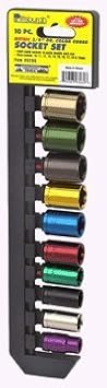 10 Piece 3/8" Drive Metric Color Coded Socket Set